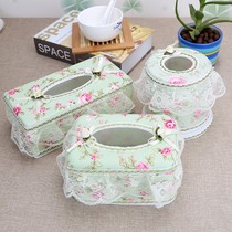 New lace cloth art cute paper box household car tissue box living room toilet paper box lunch paper
