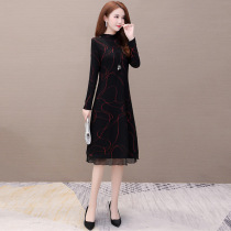 Mrs. Gui long sleeve dress foreign fashion skirt spring and autumn 2021 new female age reduction long knee mother