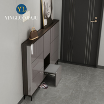 Italian light luxury ultra-thin shoe cabinet new 2020 explosion-style foyer household door dump shoe cabinet 17cm large capacity