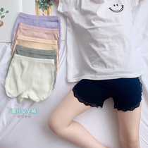 Girls underwear summer thin female baby boxer solid color anti-light safety pants Lace bottoming shorts