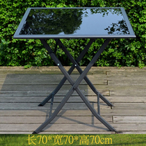 Outdoor new folding tempered glass table courtyard milk tea shop cafe bar table dining table desk coffee table