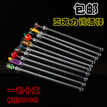 Acrylic wine stick mixing spoon creative juice mixing stick sand ice Spoon Bar wine glass spoon milk tea cold drink spoon