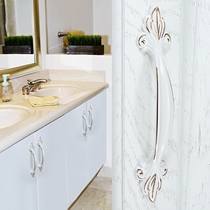 Wardrobe door pull handle white European-style cupboard door handle drawer modern minimalist clothes cabinet door to hand light and luxurious