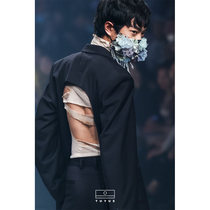 TUYUE (Shanghai Fashion Week) coated moon designer black open-back suit walking show outline Western suit jacket