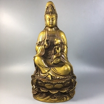 Antique pure copper Guanyin Buddha statue ornaments