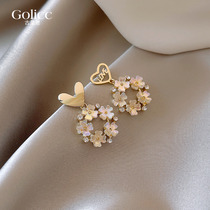 Spring Summer Phantom Peach Heart Ear Nail 925 Pure Silver Needle 2022 New Tide Earrings Female Ear Ornaments