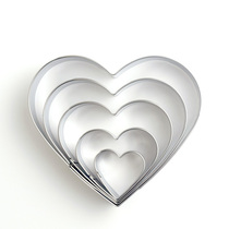 Stainless steel cookie mold Heart-shaped large medium and small stainless steel love cake cookie mold Steamed bun noodle mold