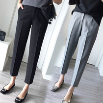 Professional suit pants for women in summer 2022 new thin straight barrel nine-point small trousers black thin tube leisure pants