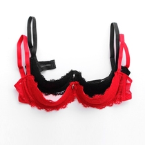 European and American sexy lace bra hollow gusset chest support anti-sagging outside women temptation underwear bra