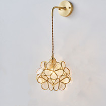 Nordic romantic and warm girl ins petal glass wall lamp bedroom bedside corridor aisle children's room decorative lamp