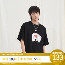 PCLP Little Bear Loving Short Sleeve Country Tide Card Summer Loose Lovers Half-sleeve T-shirt 2021 New