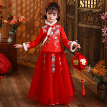 Girl Han Wear Winter Children Chinese Winter Fairy Tang Clothing Young Girl New Year Fashion Clothing