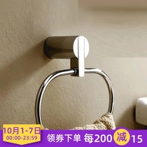 German high-end toilet Oval towel ring bath towel hanging ring full copper towel rack hand towel ring free hole