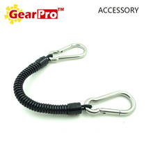 GearPro diving spring rope quick shackle single head double head stainless steel hanging buckle flashlight anti-lose rope lost hand rope