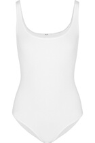 WOLFORD white stretch jersey womens one-piece tights