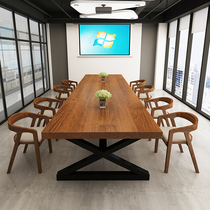 Solid wood conference table long table simple modern negotiation table training long table desk desk meeting guest negotiation table and chair combination