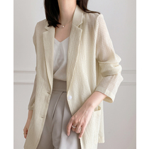 Suit jacket female design sense niche 2021 spring and autumn new Korean version of loose casual temperament suit jacket thin