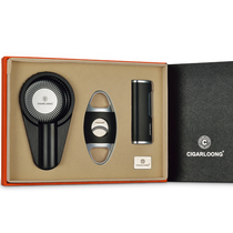 Cigar Scissors Three-piece Tool Set Stainless Steel Lighter Ashtray Portable Boyfriend Gift Box