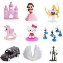 Valentines Day Birthday Cake Decoration Swing Piece Unicorn Car Couple Goddess Swan Plume Children Woolen Web Red Plugin