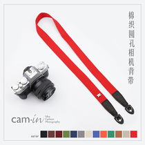 cam-in cotton retro simple round hole camera braces micro single digital photography shoulder strap Leica black card round hole