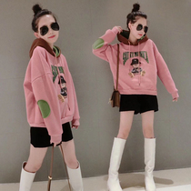 European hooded sweater women loose Korean spring and autumn 2021 new fashion pullover bear color thick coat tide