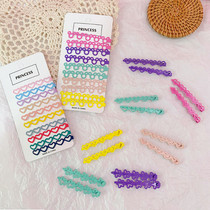 Candy color Elegant Hair Clip Side Hairpin LINED EDGE CLIP MINIMALIST ONLINE RED TEENAGE GIRL COLOR CLIP SOUTH KOREA HEAD ACCESSORIES
