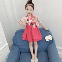 Children Handwear girls ancient dress Xia Princess Leia Lian dress Han clothes little girl Tang Clothing Tennis Red Retro Casual Dress