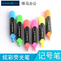 German Schneider schneider150 Colour fluorescent pen student office Large capacity eco-friendly mark number pen 5mm hand account stationery supplies made notes Colour pen rough drawing focus