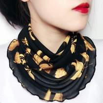 UV-resistant scarf womens autumn and winter small silk scarf tassel fashion student gauze towel oversized 2020 new sunscreen women