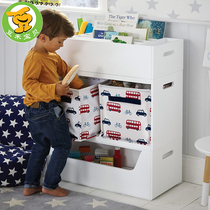 Childrens bookshelf floor simple storage combination rack white bookcase Primary School students simple multi-layer living room picture book storage