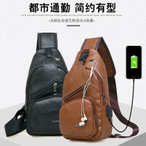 New mens backpack chest bag fashion trend shoulder oblique cross fanny pack leisure outdoor sports travel bag PU bag