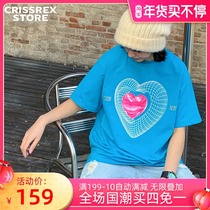 Crissrex Store BETWEENAND Dream Heart Love Trend Cotton Couple Short Sleeve Loose T-Shirt