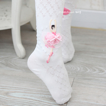  South Korea imported childrens princess skirt bottoming socks girls spring and summer breathable white cotton pantyhose baby dance socks