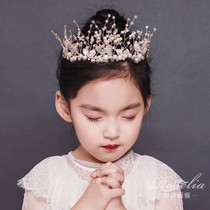Shining water drill crown European and American atmospheric childrens princess super fairy girl model walking headdress birthday accessories