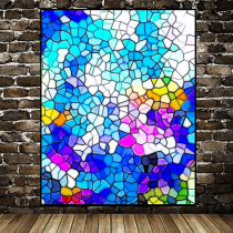 Eurostyle retro color church glass applique frosted opaque electrostatic doors and windows glass sticker window floral paper