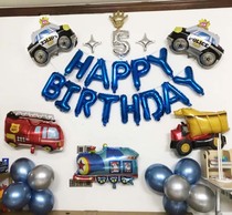 Car police car Aircraft vehicle Balloon package Children boy birthday theme party Hotel decoration