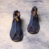 Chinese style mens shoes ethnic style personality couples shoes tie-up Dick shoes handmade shoes autumn retro Chinese style Tang suit