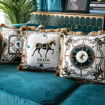 Otaku pig American light luxury living room sofa pillow cushion European retro bedside backrest pillow Velvet pillow