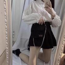 TYST country tide big pocket chain pleated skirt slim A- line dress anti-slip ins irregular skirt