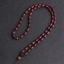 Tongyou Pavilion small leaf red sandalwood hand-woven whole bead chain pendant lanyard necklace rope Jade Hetian jade pendant