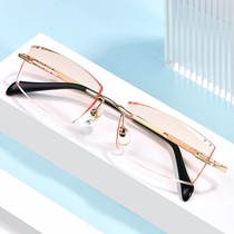 Business pure titanium no-frame myopia glasses Mens discoloration ultra light and accessories Astigmatism Eyes Online accessories No rims