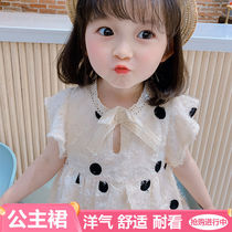 Girls Dress 2022 New Summer Childrens Gas Princess Skirt for Childrens Baby Short Sleeve