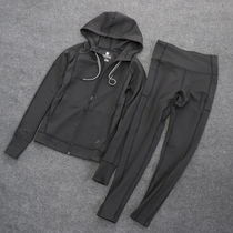 Sports seasons choice Beauty single woman slim fit short style quick-drying air perspiration running fitness hooded sports suit