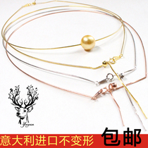 S925纯银DIY项链进口穿针定位珠项圈穿心带针调节万能项圈