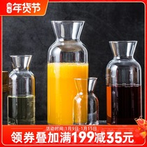 Original imported lead-free glass kettle household beverage water bottle ice orange bottle mini creative sobering wine bottle vase