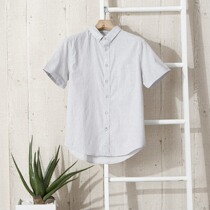 Metersbonwe short-sleeved shirt plaid mens summer Hong Kong style literary casual handsome men 225495