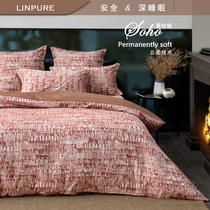 Blue Platinum cotton four-piece dyed jacquard bedding bedding art style Manhattan