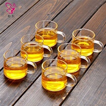 Multi-spec heat resistant thickened glass teapot package small tea cup handlebar cup l glass kung fu tea cup flower teapot