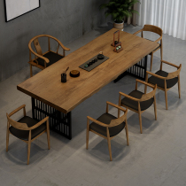 Solid Wood Zen tea table shop reception tea table office tea table and chair combination Teahouse 2 meters kung fu tea table