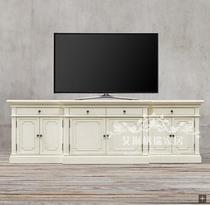 American retro solid wood TV cabinet Brief Yoo style TV cabinet Composition tea table Cupboard Bedroom TV Cabinet Dwarf